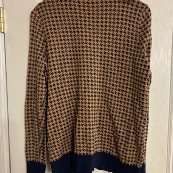 Lands End Women's Tall 100% Supima Cotton Herringbone Cardigan Sweater Size LT - Picture 3 of 6